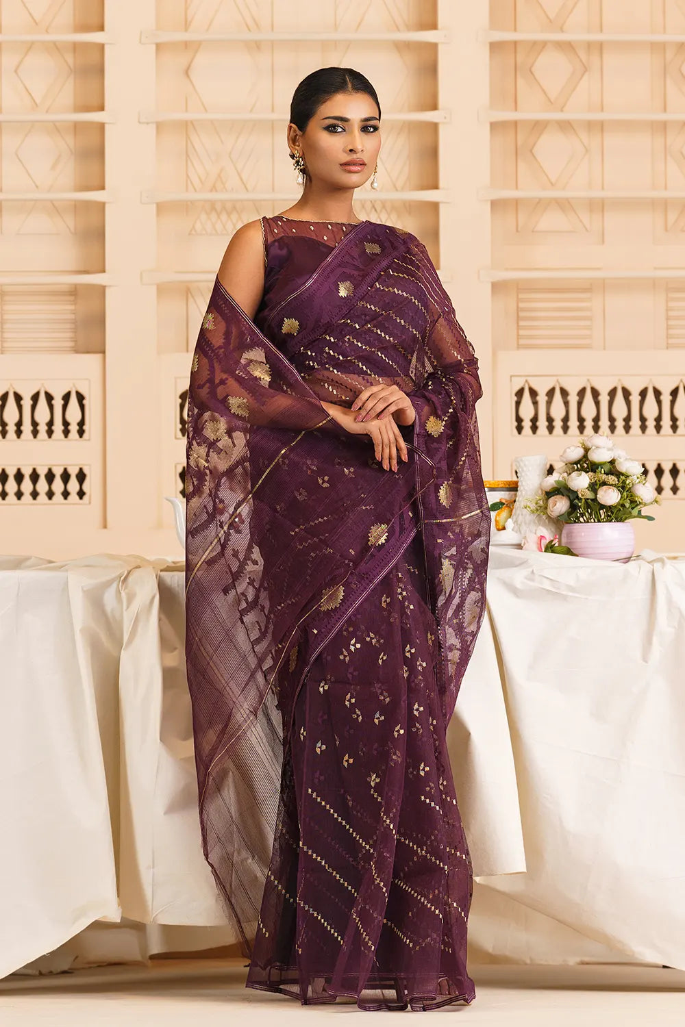 Belwari Jamdani Saree